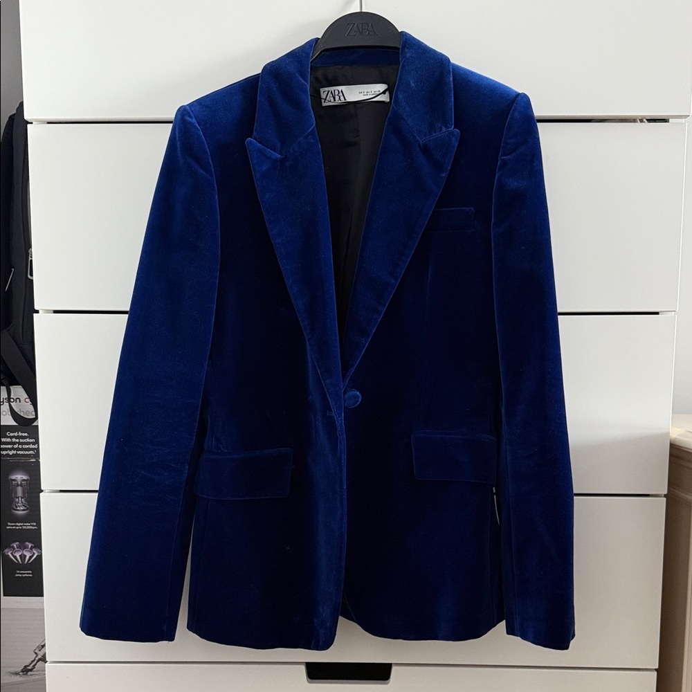Zara Royal Blue Velvet Jacket